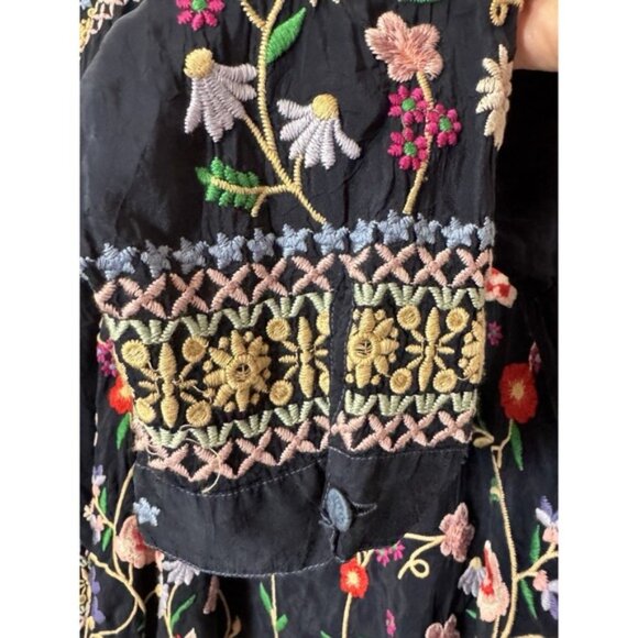 Johnny Was Gisella Button-Down Blouse Embroidered Button Down Blue XL Size - Picture 4 of 8